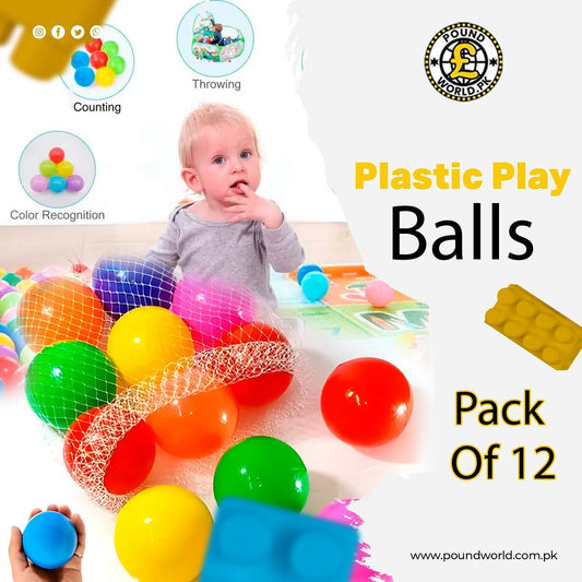 Plastic Play Balls - Pack of 12