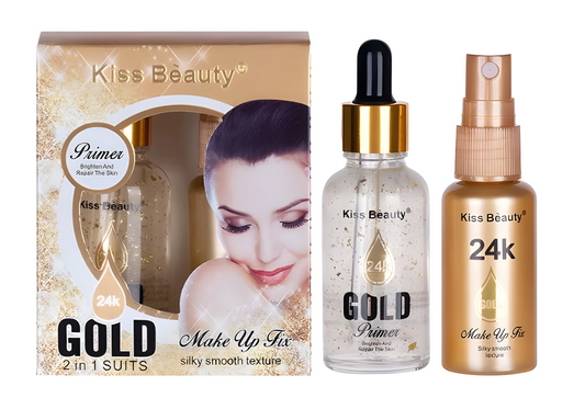 24k Gold Primer Makeup Fixer Spray - 2 in 1